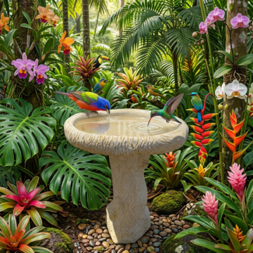 Deep Log Birdbath