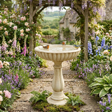 Small Fluted Birdbath