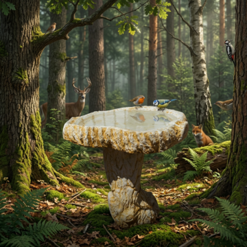 Small Log Birdbath