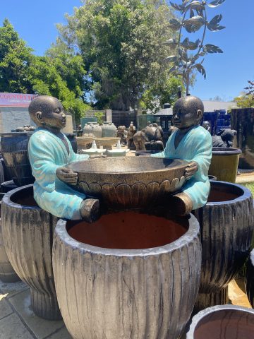 Twin Shaolin Monks Holding Bowl - Image 2