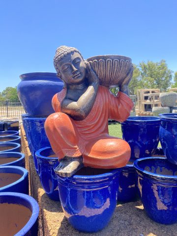 Sitting Buddha Statue with Bowl Up - Image 2