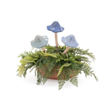 Mushroom Large- Ceramic Blue