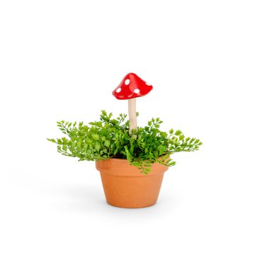 Mushroom Small- Ceramic Red