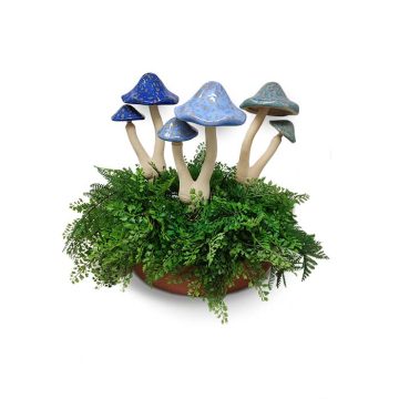 Mushroom Double- Ceramic Blue
