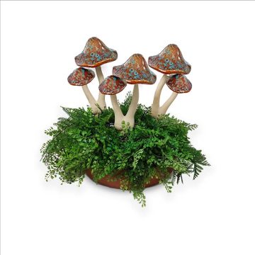 Mushroom Double- Ceramic Brown