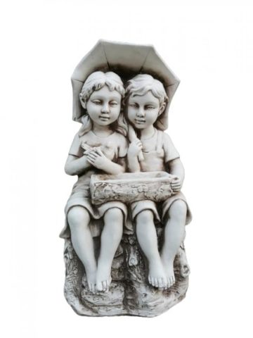 Couple with Umbrella Bird Feeder