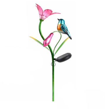 Solar Light- Blue Bird with Flower