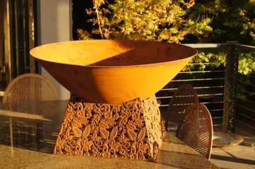 Fire Pit with Filigree Base