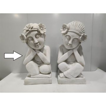 Frangipani Couple Resting Statues Set of 2