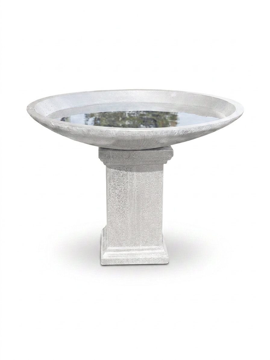 Grande Terrazzo Birdbath - White - Image 2