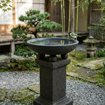 Small Chalice Birdbath - Black