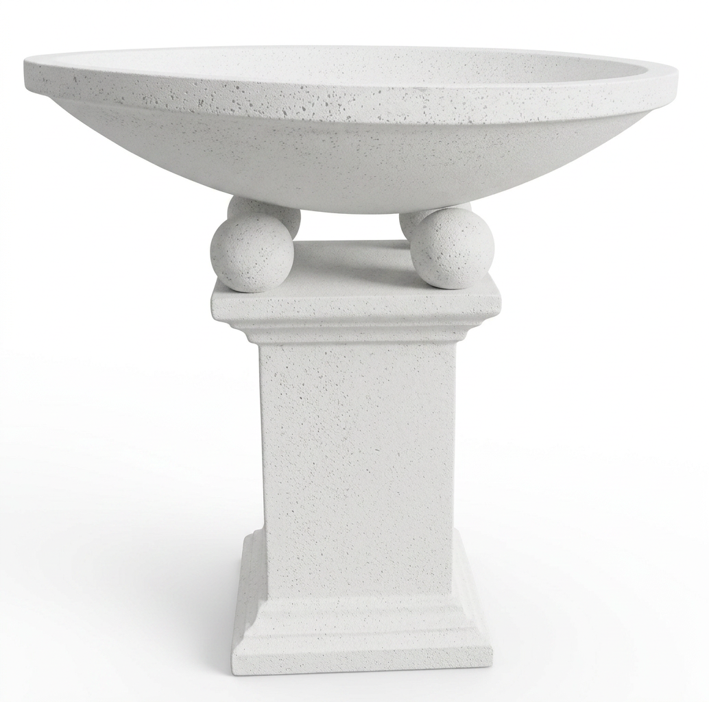 Terrazzo Birdbath - White - Image 2