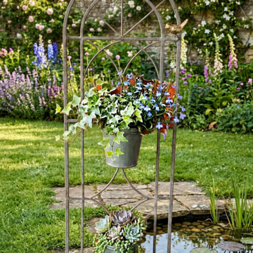 Two Pots Metal Wall Planter