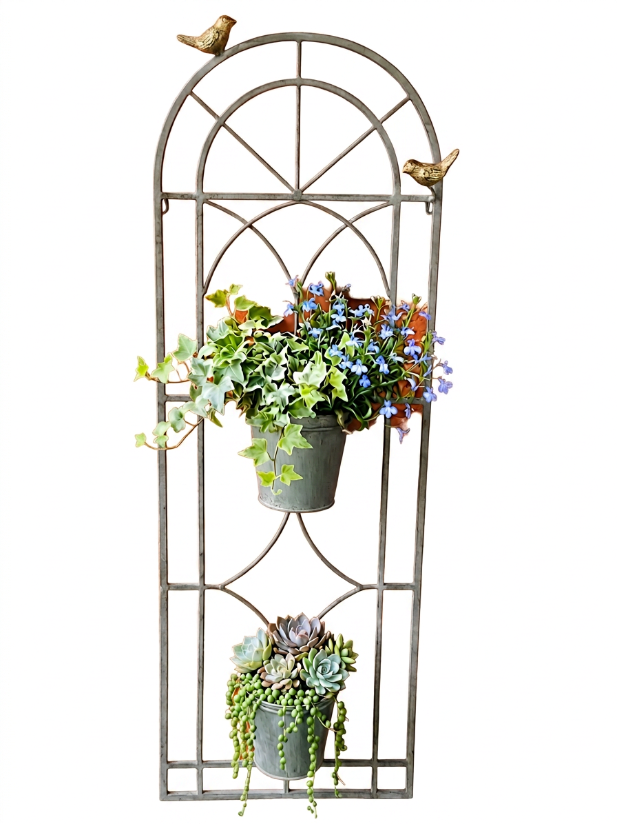 Two Pots Metal Wall Planter - Image 2