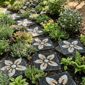 Bali Paver Black Apricot 5 Petal