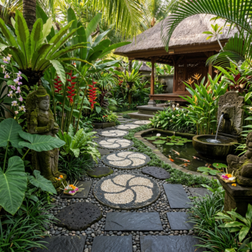 Bali Paver Creme Petals Steps In A Garden