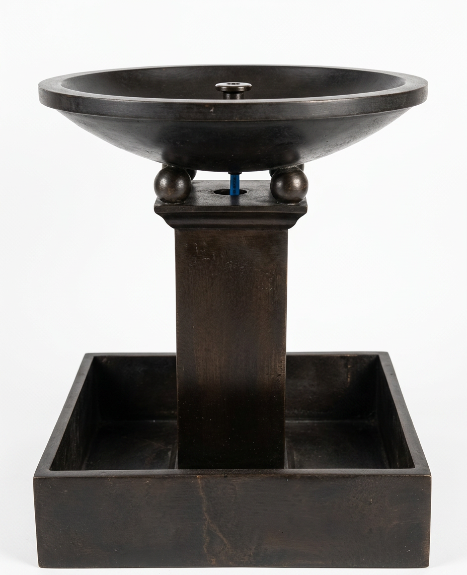 Terrazzo Birdbath Water Feature - Black - Image 2