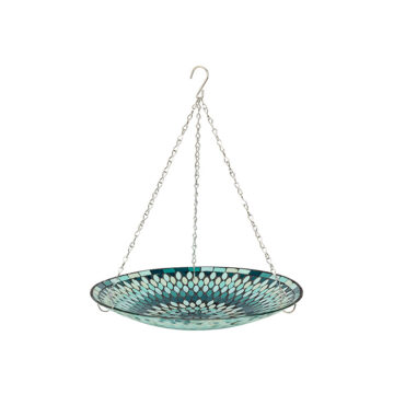Mosaic Hanging Bird Bath Green