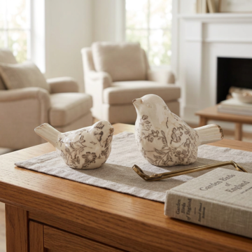 Bird Ceramic Grey Set of 2