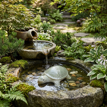 Floating Turtle Porcelain Med
