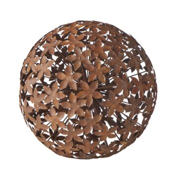 Large Rust Flower Sphere Garden 40cm