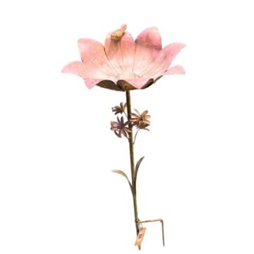 Pink Petal Bird Bath Stake