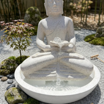 Terrazzo Sitting Buddha Water Feature